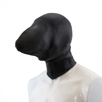 Latex-Maske für Atemkontrolle mit Kragen